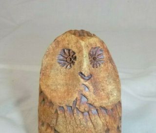 Vtg Mid Century MOD Stylized Studio Art Pottery Owl Figurine 3.  5 