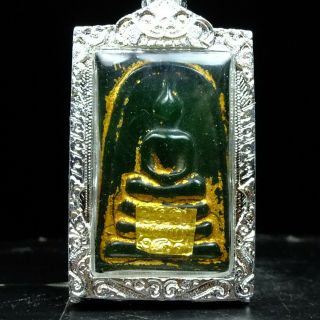 Old Beautyful Antique Phra Somdej Jade Thai Buddha Amulet Real.  2