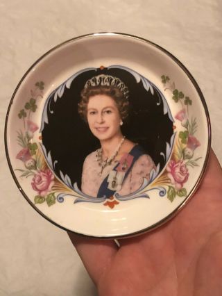 Vintage 1977 Queen Elizabeth Ii Silver Jubilee Mini Plate Souvenir
