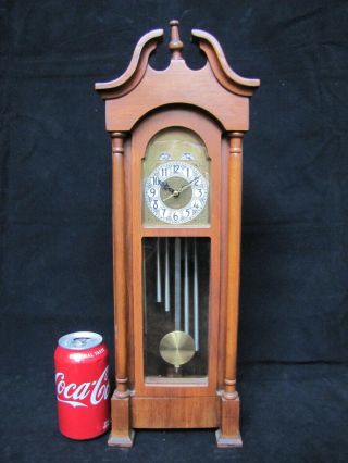 Vintage Miniature Tabletop Electric Grandfather Clock.  Rare Find