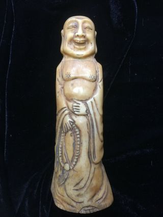 Large 7.  7 Inches Antique Chinese Hand Carved Monk Statue