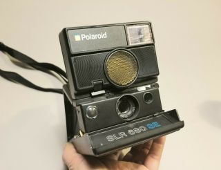 Vintage Polaroid Slr 680 Se Sx70 Style Black Leather