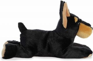 AURORA FLOPSIE Stuffed Plush Toy DOBERMAN Puppy Dog Black Brown Pinscher 2