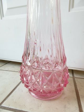 Vtg Pink Diamond Pattern Swung Vase Tall 27 1/4 