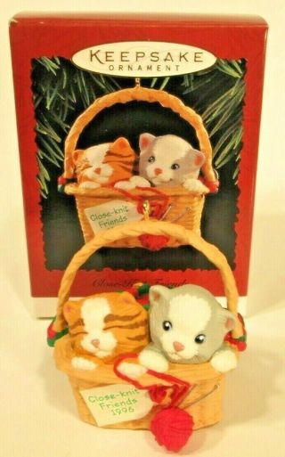 Hallmark 1996 Close - Knit Friends Kitty Cat Christmas Ornament