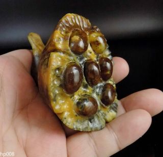 Natural Hand - Carved Chinese Jade Sculpture Hand Player 138g Lotus Seed Hp008
