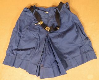Vintage Canadian Girl Guides Blue Skirt Shorts With Be Prepared Belt