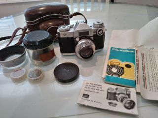 Zeiss Ikon Contaflex - Vintage 35mm Slr Camera Bundle Lenses