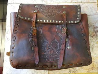 Look Vintage Leather Harley Davidson Tool Pouch,  Leather Saddle Bag