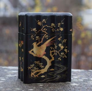 Antique Chinese Or Japanese Gilt Lacquered Playing Card Box