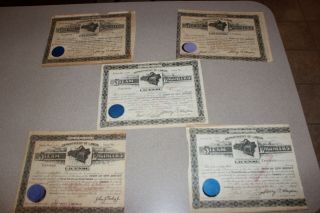 5 Vintage Steam Engineers Licenses By Dept.  Of Labor 1940 