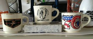 3 Owasippe Scout Reservation Coffee Mugs - Oa,  Camp Robert.  Crown & Bi - Centennial