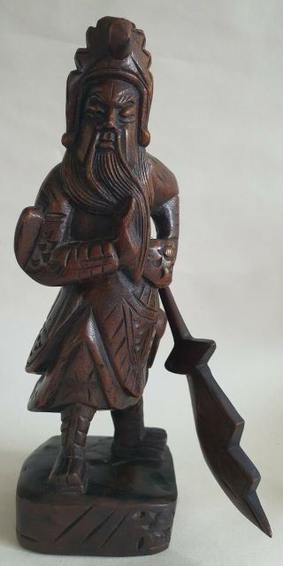 Carved Wooden Guan Yu Chinese God Of War