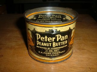 Vintage Peter Pan Peanut Butter 11oz Tin Can