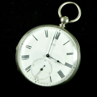 Antique J W Benson Pocket Watch Sterling Silver Case Ludgate Hill London Vintage