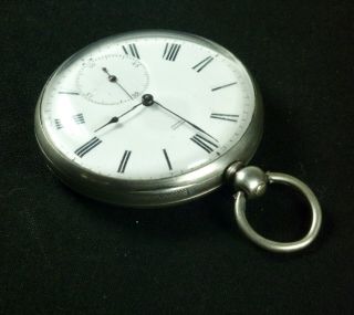 Antique J W Benson Pocket Watch Sterling Silver Case Ludgate Hill London Vintage 3