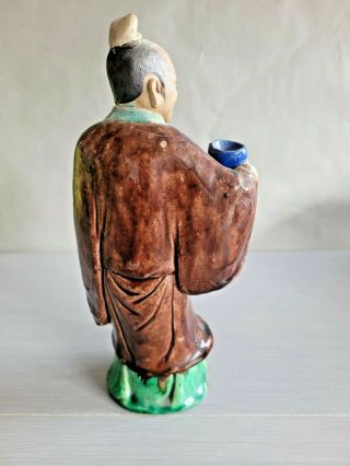 Vtg Antique Chinese Porcelain SanCai Figure Figurine of Man Marked China 9.  5  T 2