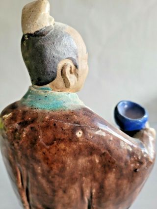 Vtg Antique Chinese Porcelain SanCai Figure Figurine of Man Marked China 9.  5  T 3