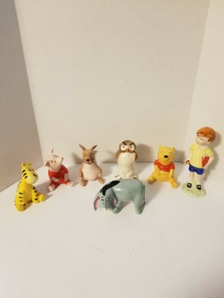 Vintage Beswick England Walt Disney Ceramic Figures Set Of 7 Pooh,  Tigger Etc.