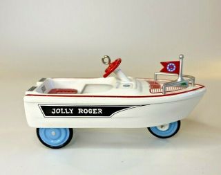 1999 Hallmark Keepsake Ornament - Jolly Roger Flagship Pedal Car Boat
