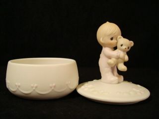Precious Moments - Boy With Teddy Bear - Rare Trinket Box - | #48854782