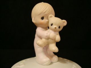 Precious Moments - Boy With Teddy Bear - Rare Trinket Box - | #48854782