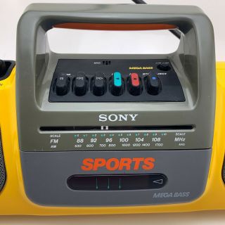 Vintage Sony Sports Yellow Mega Bass CFS - 904 Boombox Radio Cassette | Modded 3
