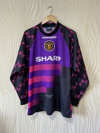 Manchester United 1996 1997 Goalkeeper Football Shirt Jersey Umbro Vintage L/s