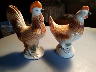 Rooster And Hen Decorative Ceramic Figurines