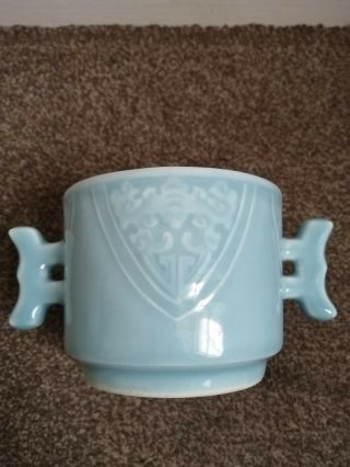 Chinese Antique Celadon Glazed Censer With Six Chinese Characters Marks