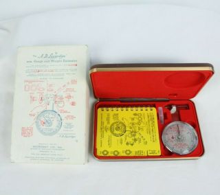Vintage Ad Leveridge Mm Gauge & Weight Estimator Micromat Co Carrying Case,  Box