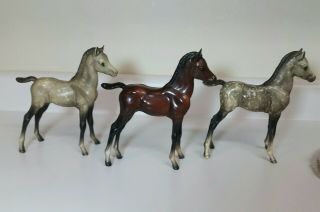 Three Vintage Breyer Horse Family Arabian Foals