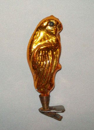 Antique Vtg 1900s Large Figural Parrot Christmas Blown Glass 4 3/8 " Ornament