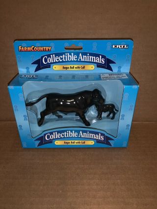 1995 Ertl Farm Country Collectible Animals Angus Bull With Calf