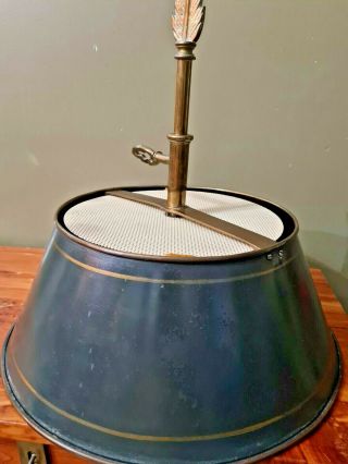 Vintage Brass Lamp Shade W/finial Tole/bouillotte Chapman Shade Only