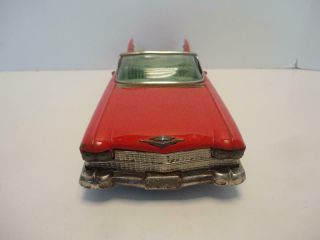 Vintage 1950s Tin Friction Car Red Cadillac Convertable Bandai Japan 11 