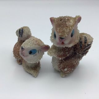 Vintage Sugared Squirrel Salt And Pepper Shakers Cork Stoppers Read Desc