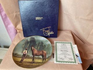 Fred Stone Limited Edition Collector Plate W/ Box " Man O War " Race Horse