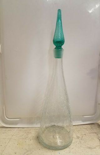 Blenko Decanter Vintage 920 M Clear Sea Green Winslow Anderson Mcm Glass