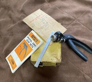Vintage Stanley Pistol Grip Adjustable Saw Set 42 Box,  Instructions Orig Receipt