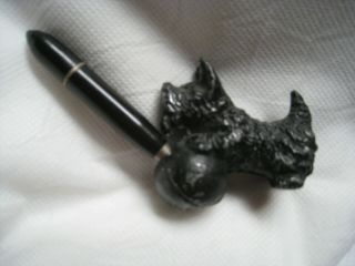 Vintage Black Cast Metal Scotty Dog On A Ball With Lead Pencil 21/4 Lg