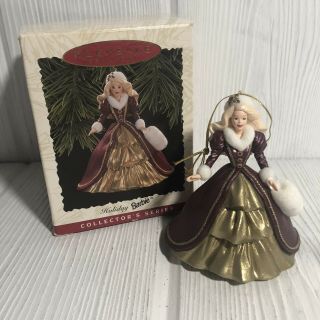 Hallmark Keepsake Holiday Barbie Christmas Ornament 4th In Series 1996
