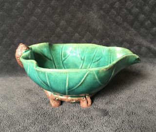 Vintage Chinese Green Celadon Crackle Glaze Art Pottery Libation Cup Signed