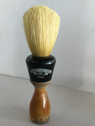Vintage Barbershop Made In Austria Pure Bristle Wood Handle Shaving Brush