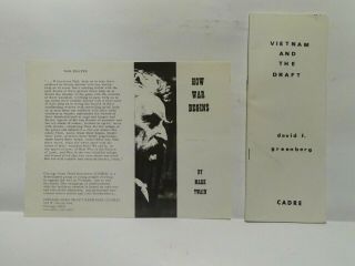 1967 Chicago Area Draft Resisters (cadre) Anti - Vietnam War Pamphlet - Ep02