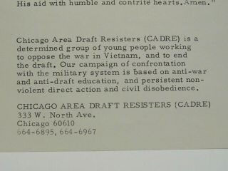 1967 Chicago Area Draft Resisters (CADRE) Anti - Vietnam War Pamphlet - EP02 2
