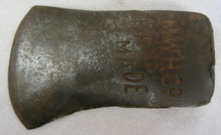 Vintage MWH Co HAND MADE Single Bit AXE HEAD Marshall Wells Hardware Embossed MN 2