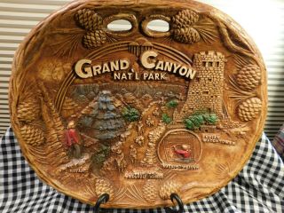 Vintage Grand Canyon National Park Souvenir Plate Wood Look (taco)