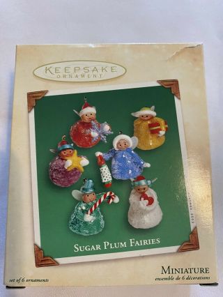 Hallmark Christmas Ornament Qxm4513 Sugar Plum Fairies Set Of 6 Miniatures 2002