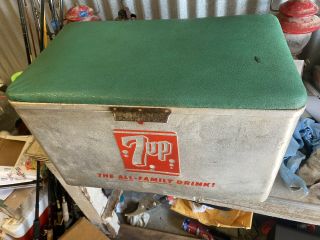 Vtg 1960’s 7up Cronstroms Cooler Soft Top.  2 Bottle Openers